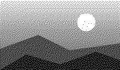 fig — synthetic horizon, dithered at build time